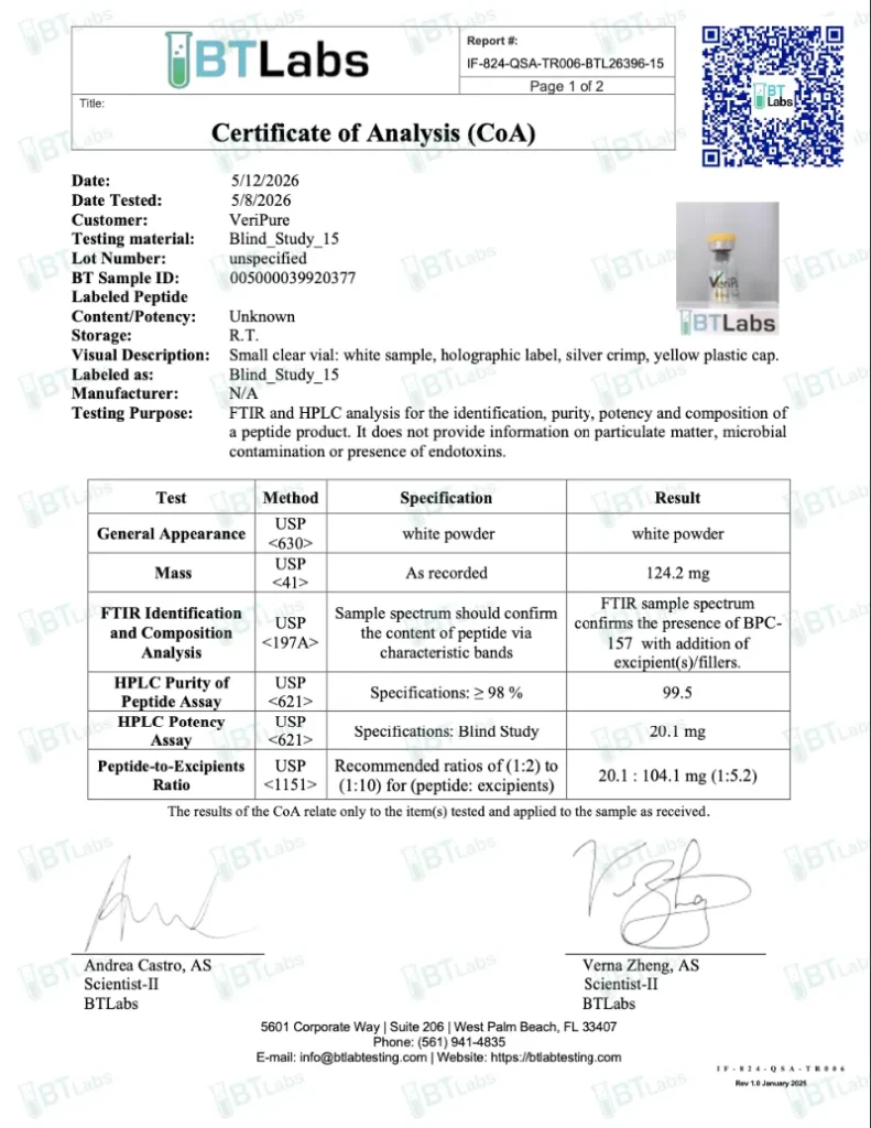 BPC-157 20mg COA