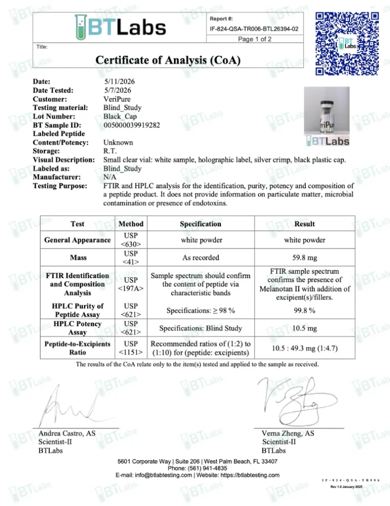 Melanotan II 10mg COA